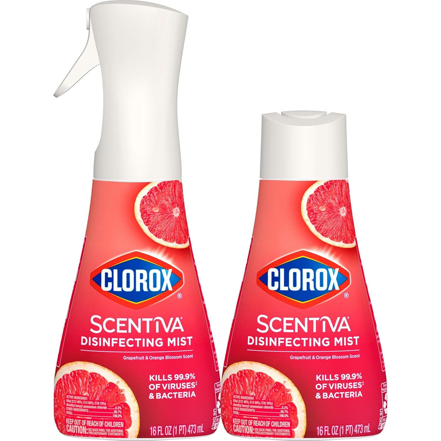 Clorox Scentiva Mist Desinfectante 1 Spray y 1 Recarga 473 ml