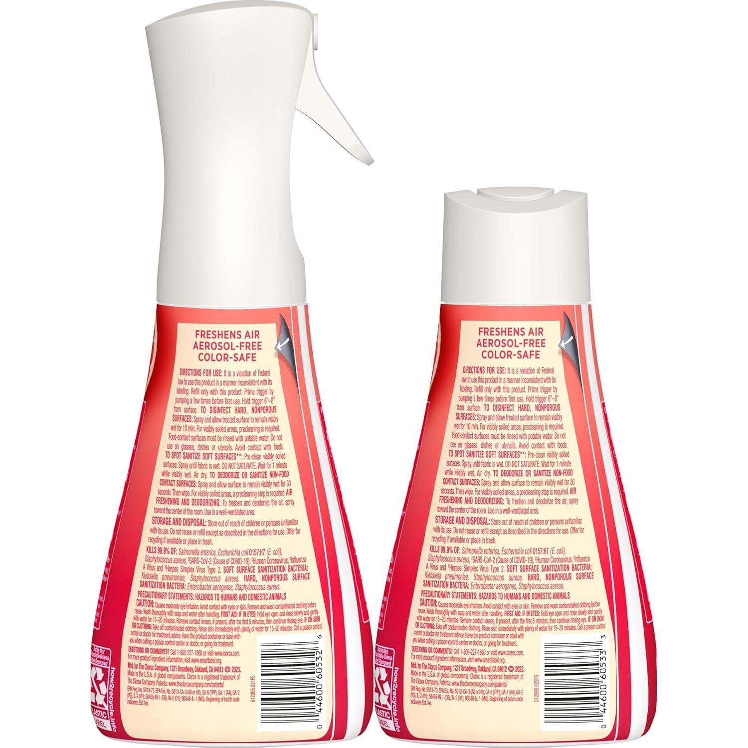 Clorox Scentiva Mist Desinfectante 1 Spray y 1 Recarga 473 ml