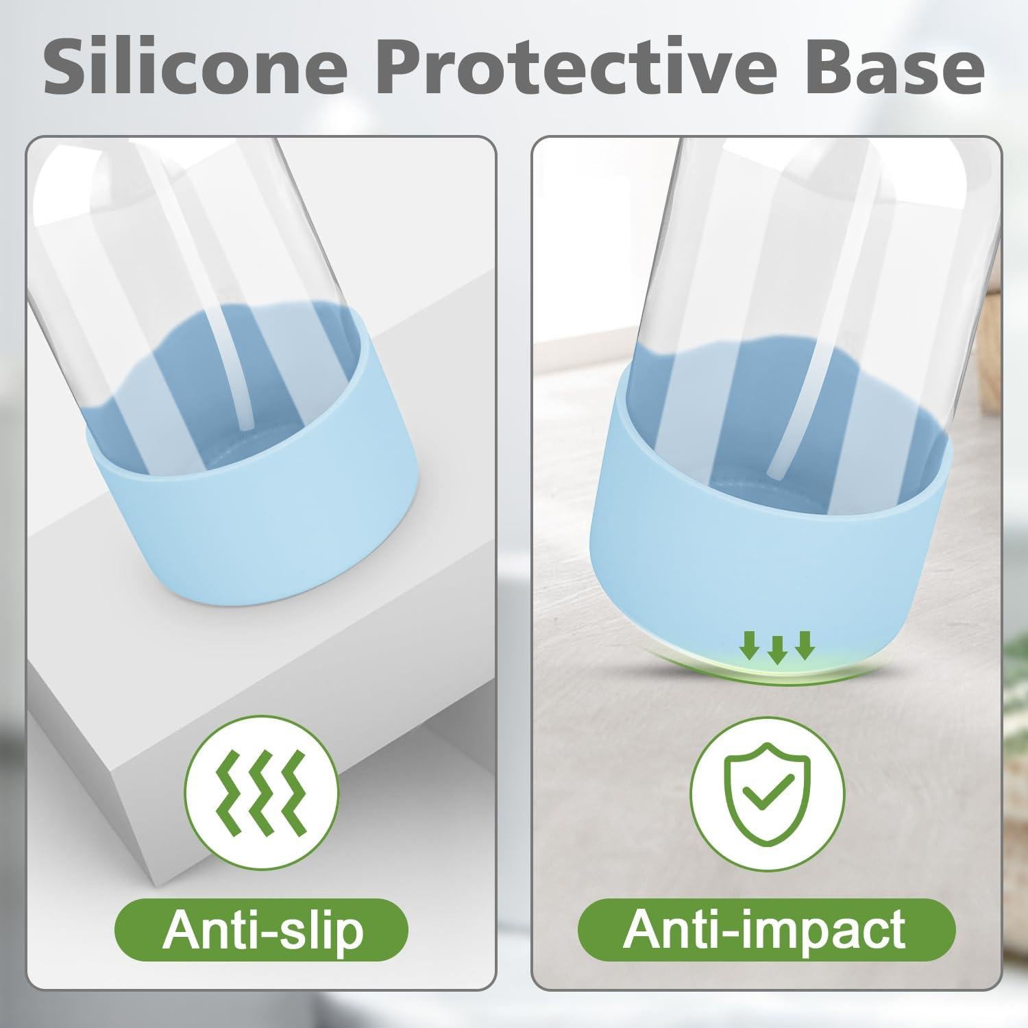 Botellas de Spray de Vidrio 16 oz Azul con Manga de Silicona