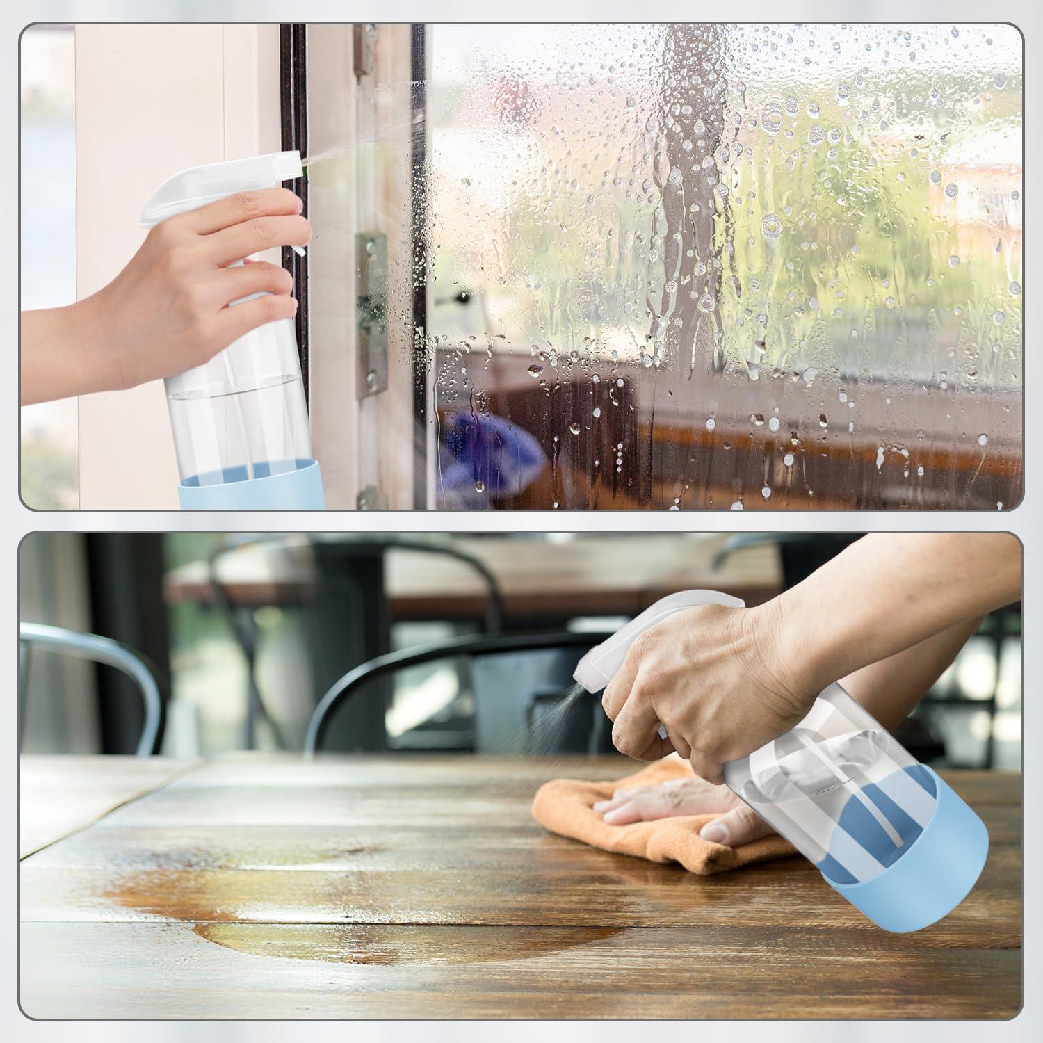 Botellas de Spray de Vidrio 16 oz Azul con Manga de Silicona