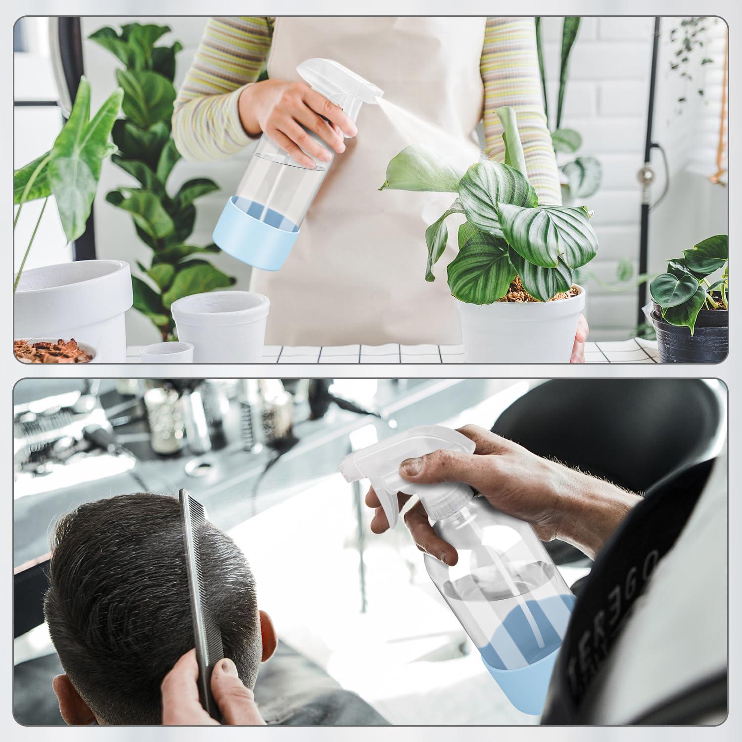 Botellas de Spray de Vidrio 16 oz Azul con Manga de Silicona