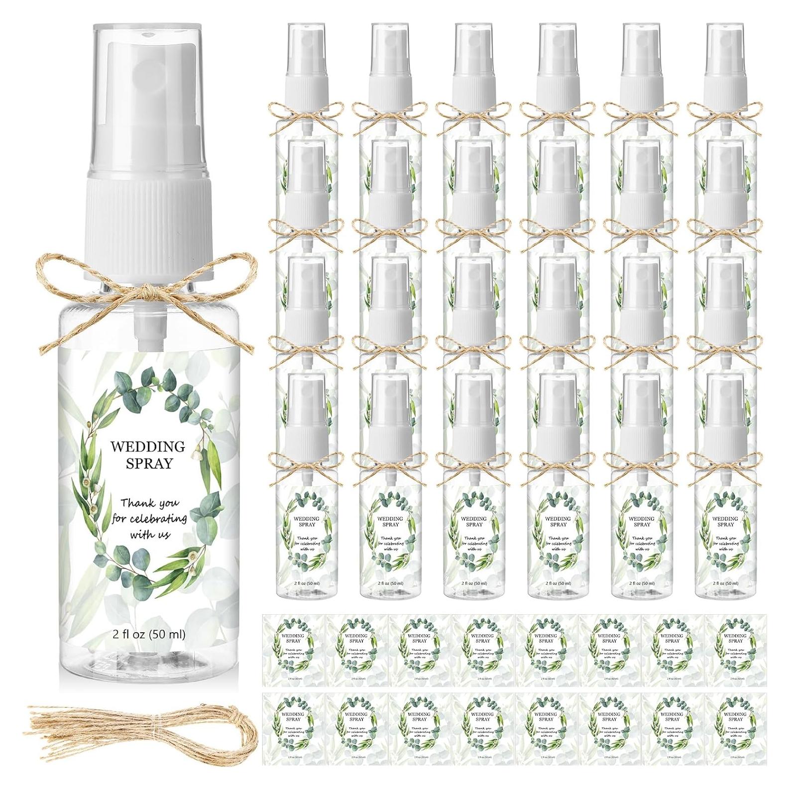 Vesici 24 Mini Botellas Spray 2 oz para Boda con Etiquetas