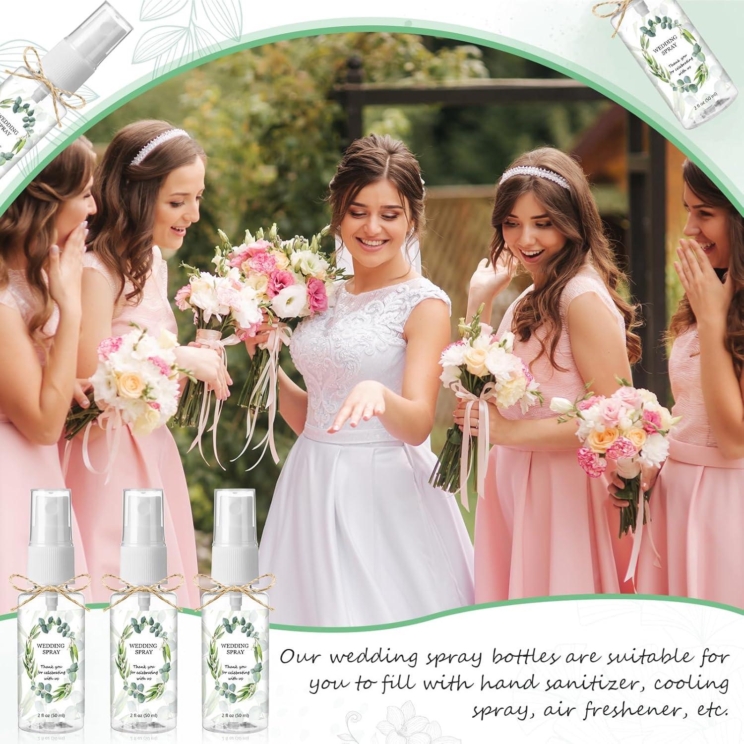 Vesici 24 Mini Botellas Spray 2 oz para Boda con Etiquetas