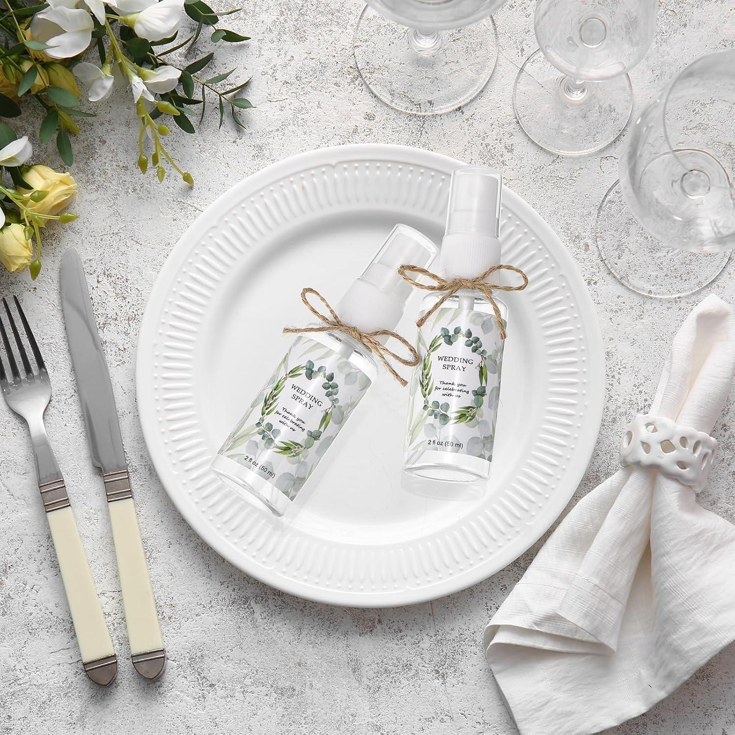 Vesici 24 Mini Botellas Spray 2 oz para Boda con Etiquetas