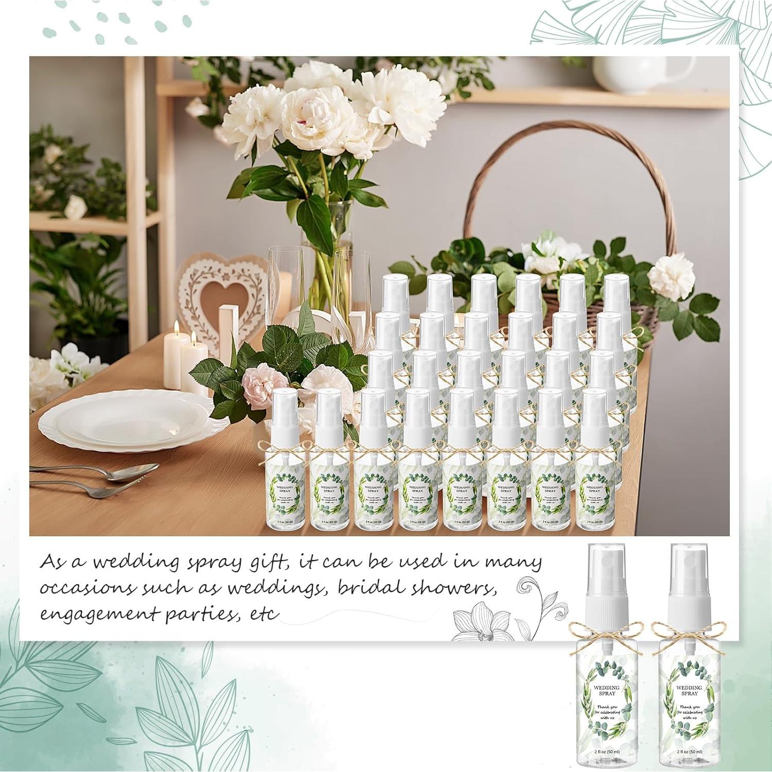 Vesici 24 Mini Botellas Spray 2 oz para Boda con Etiquetas