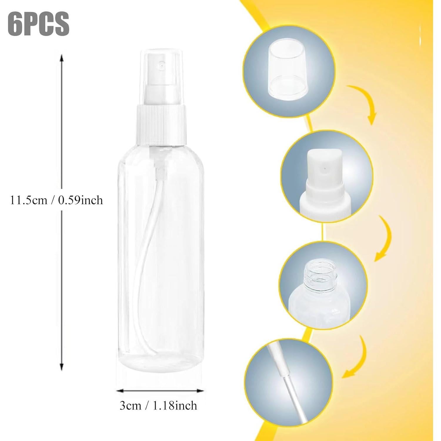 Botellas de Spray Cosmético Recargables MUUZLL 50ml - 6 Pcs