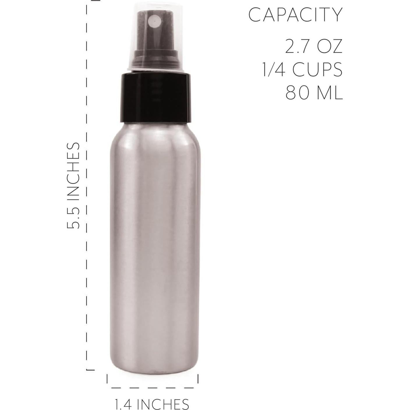 Botellas de Spray de Aluminio Cornucopia 80 ml - Paquete de 6