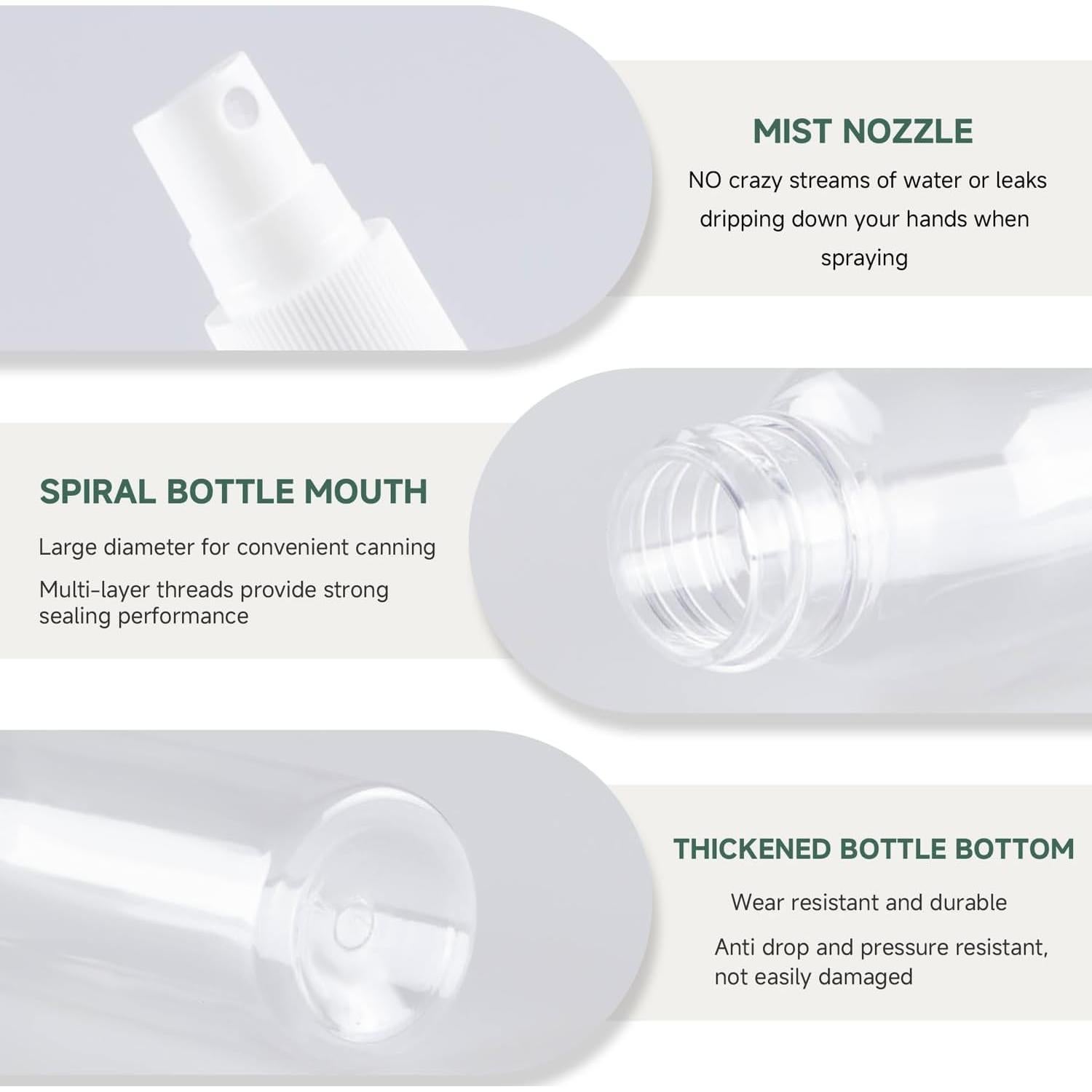 Botellas de Spray Pequeñas ZIZEMOJA 60ml 3 Pack Reutilizables