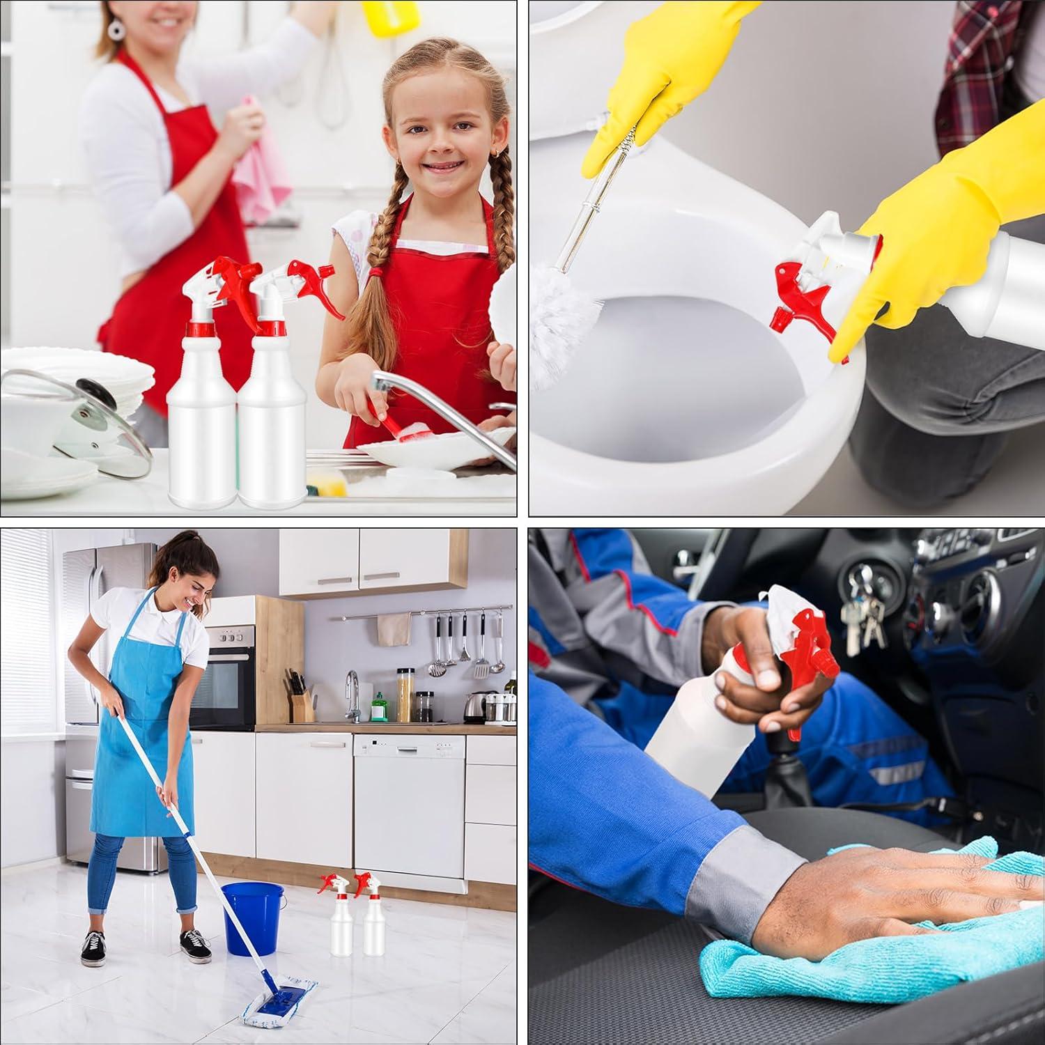 Gerrii 12 Botellas Spray Plástico 750 ml con Boquilla Ajustable