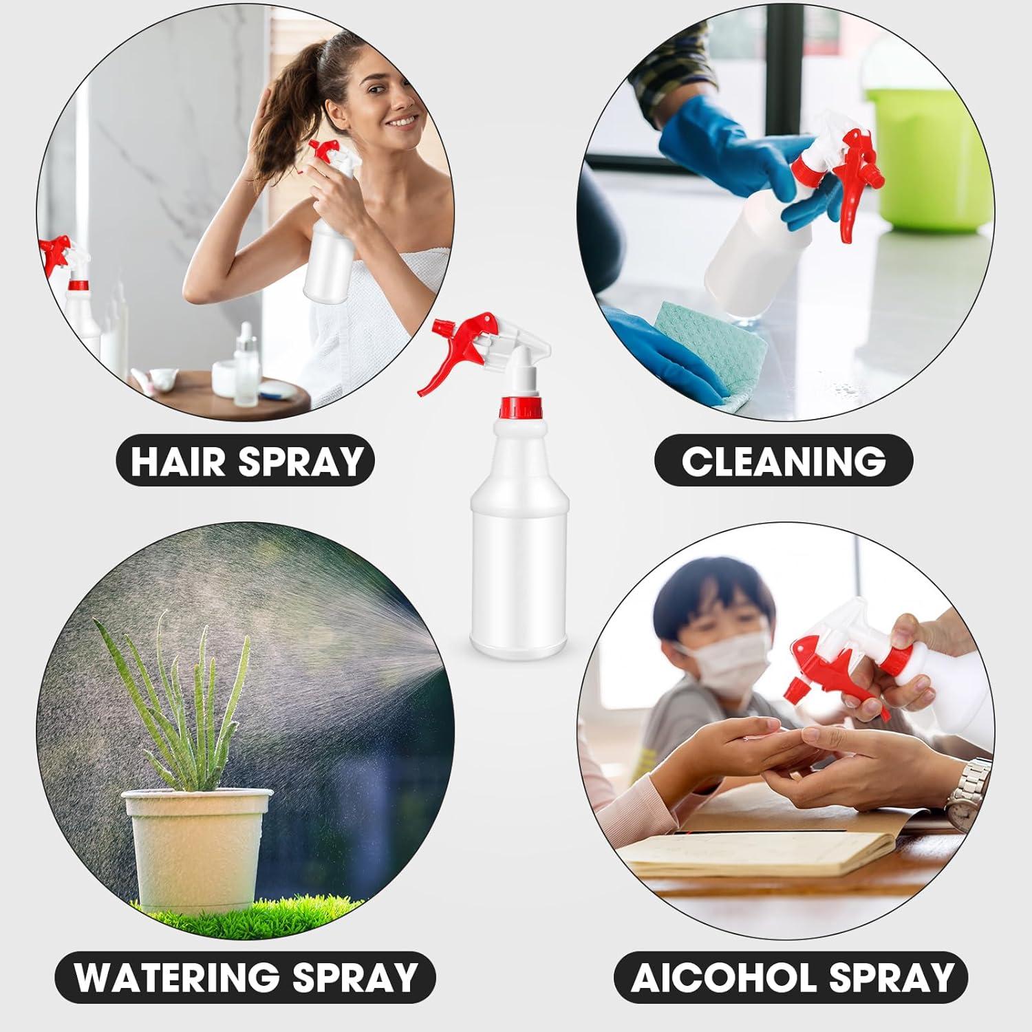 Gerrii 12 Botellas Spray Plástico 750 ml con Boquilla Ajustable