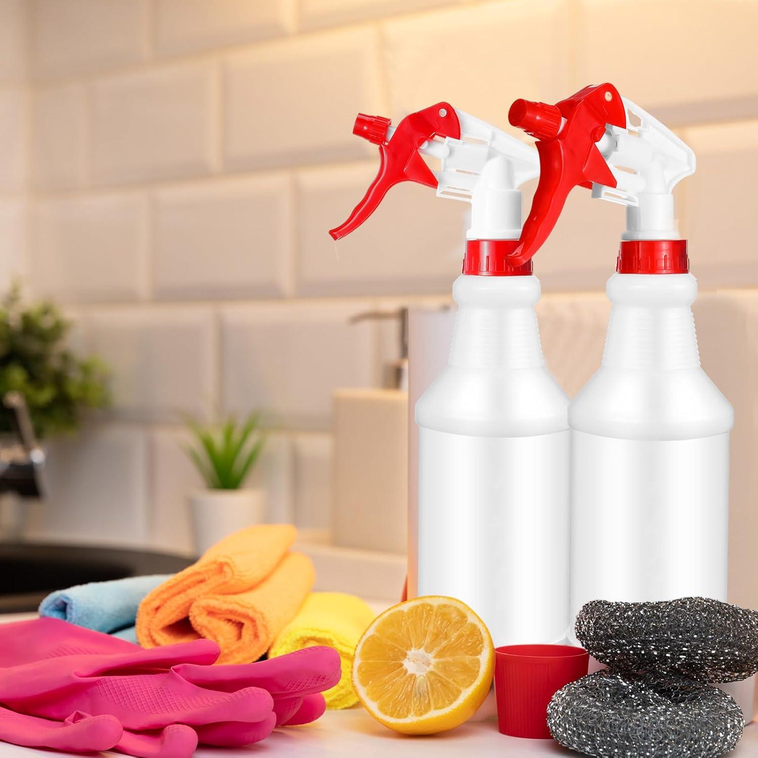 Gerrii 12 Botellas Spray Plástico 750 ml con Boquilla Ajustable