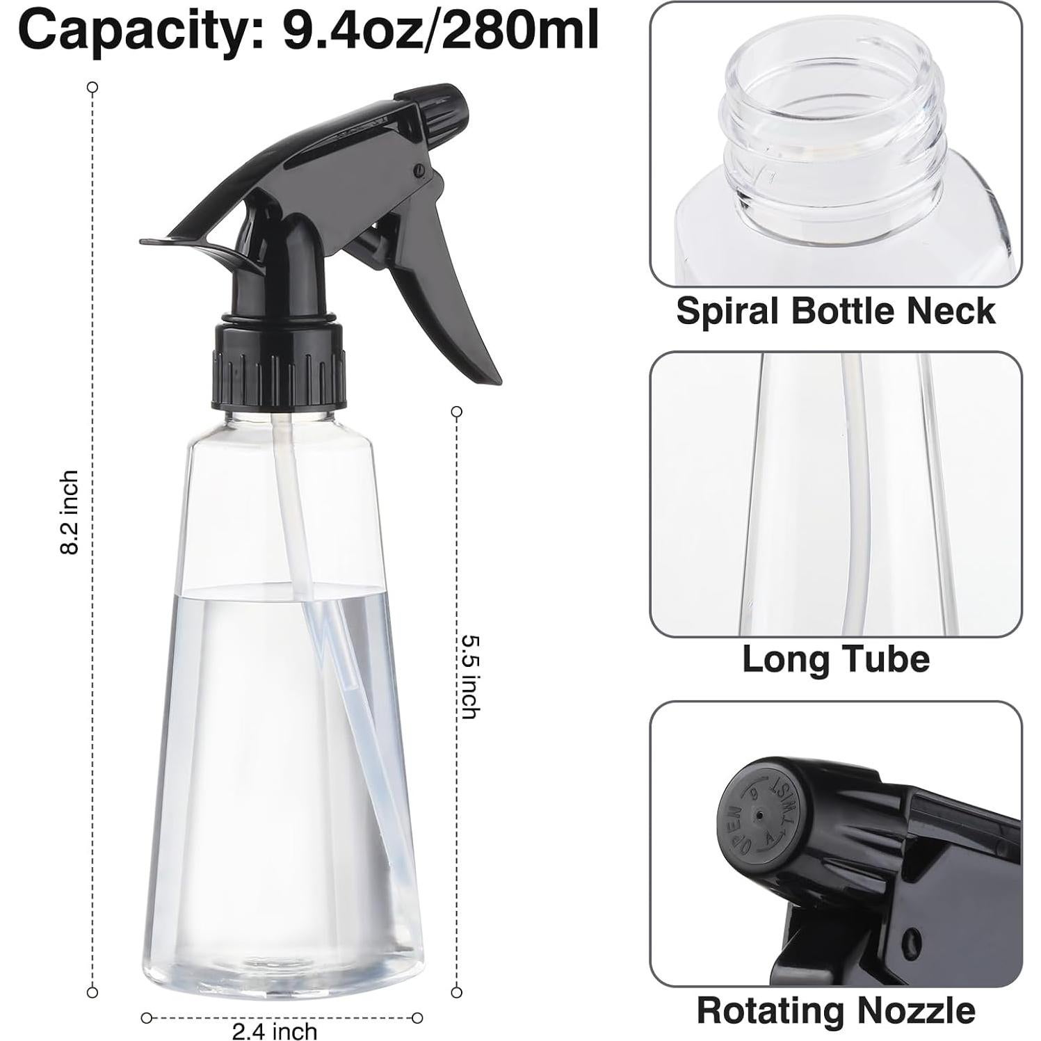 Botellas de Spray D Dymoece 280ml Paquete de 2 para Plantas y Limpieza