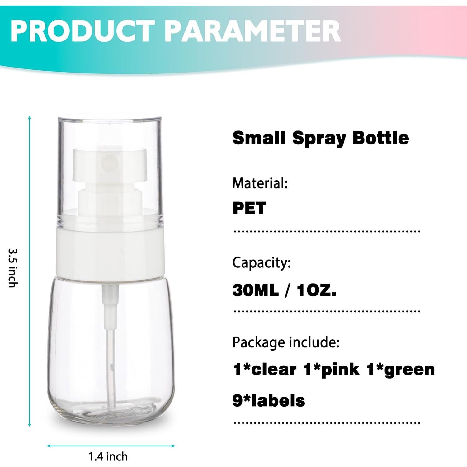 Paquete de 3 botellas de spray 30ml IFDGCTK para viaje