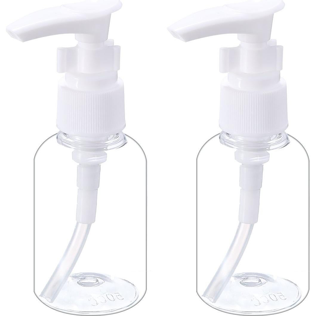 Botellas de Viaje 50 ml TecUnite - 6 Pack Transparentes con Embudo