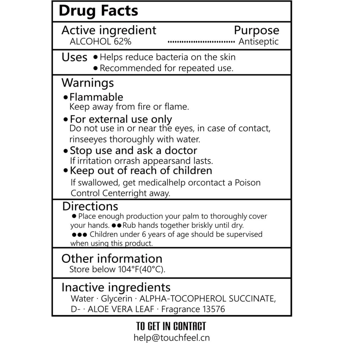 Spray desinfectante para manos Touchfeel 27.6 ml recargable