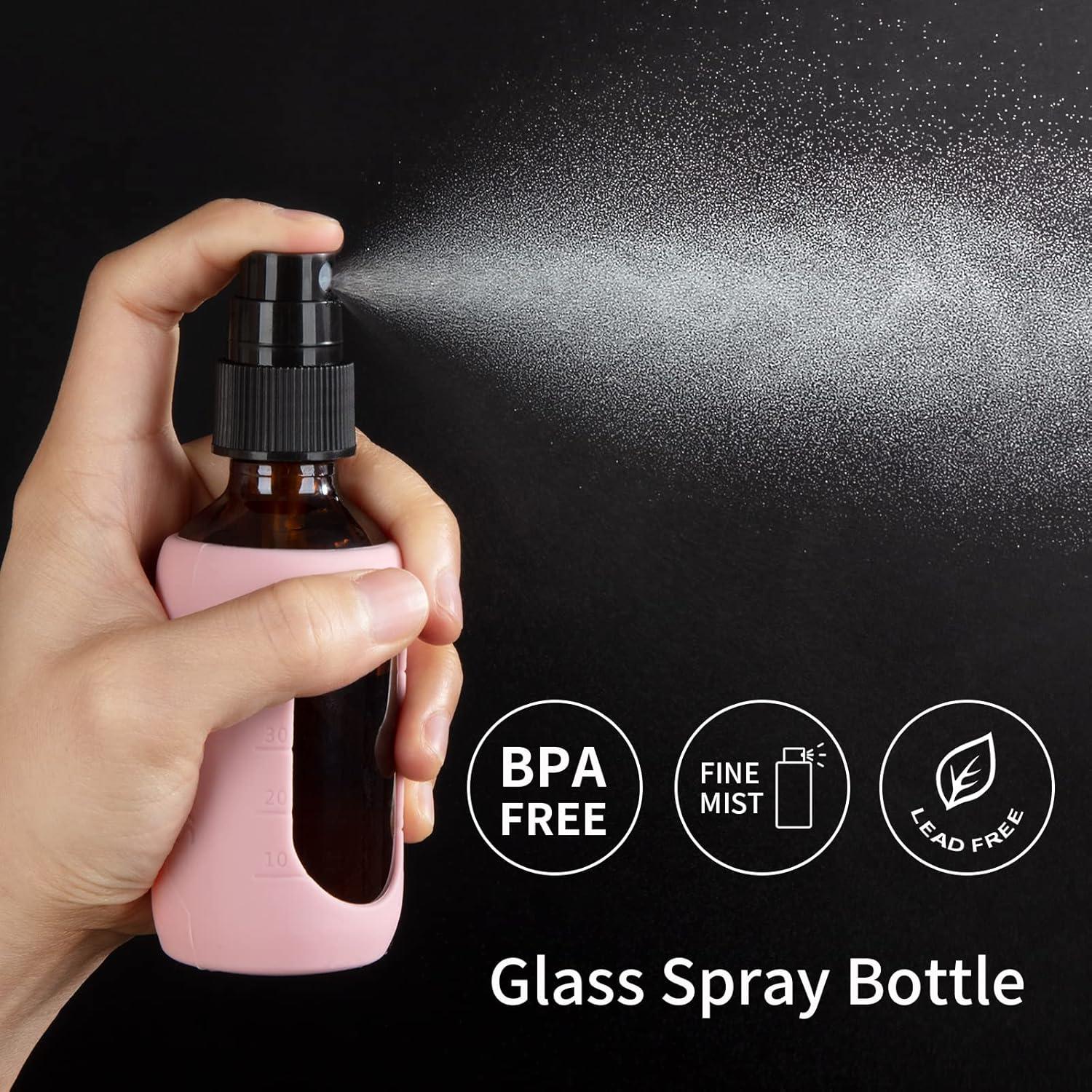 Botellas de Spray de Vidrio Ámbar HOMBYS 50ml - Paquete de 4