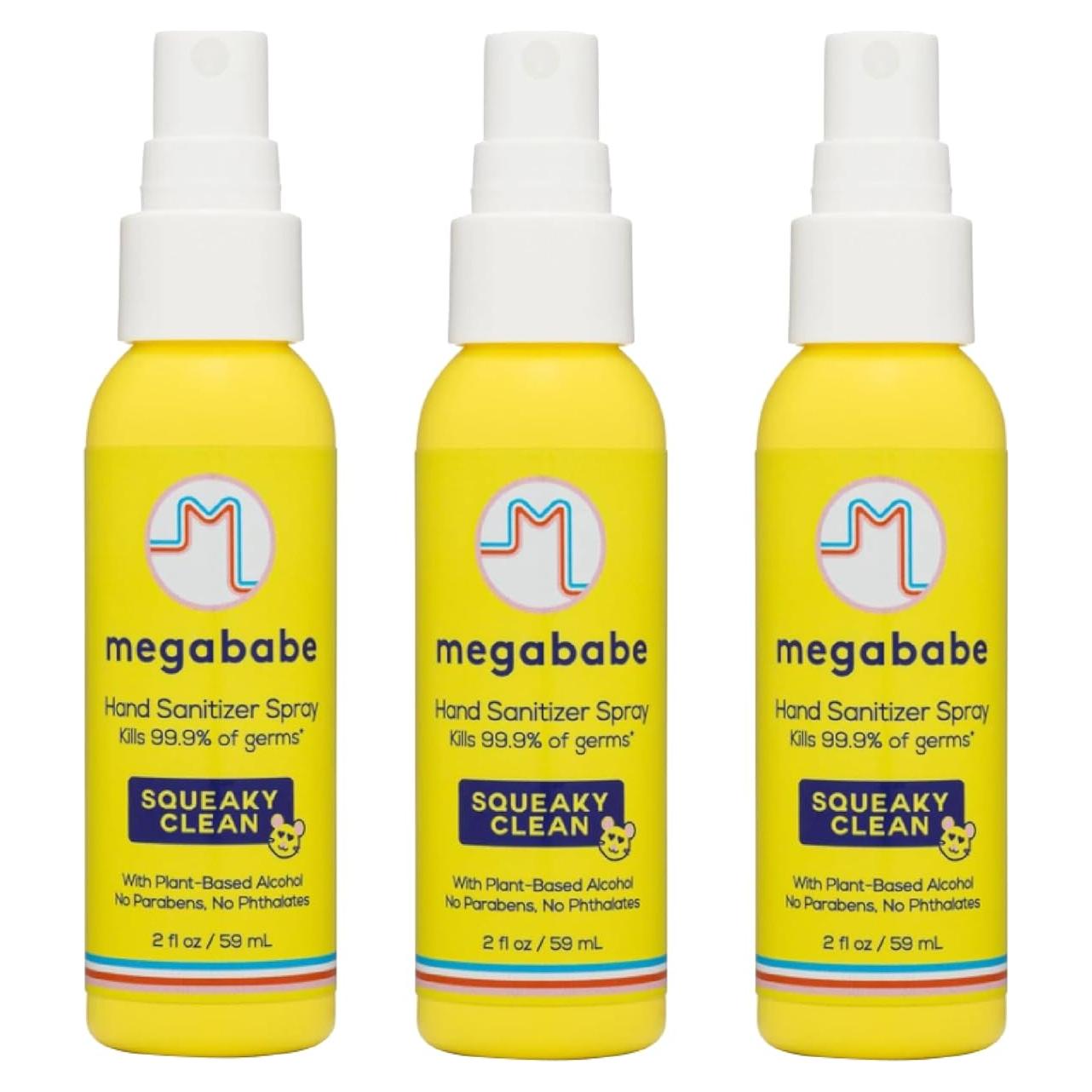 Desinfectante de Manos Spray Vegano Megababe 59 ml - Paquete de 3