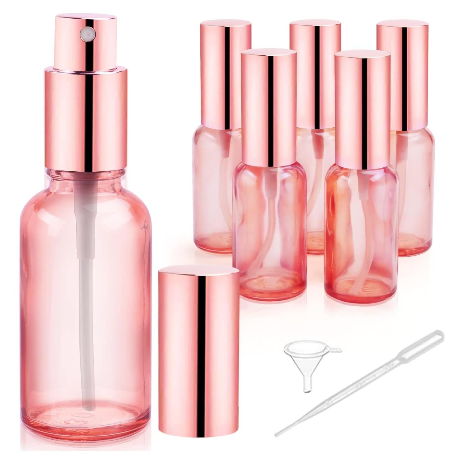 Paquete de 6 Botellas Spray de Vidrio Rosa 30 ml DMuuuDM