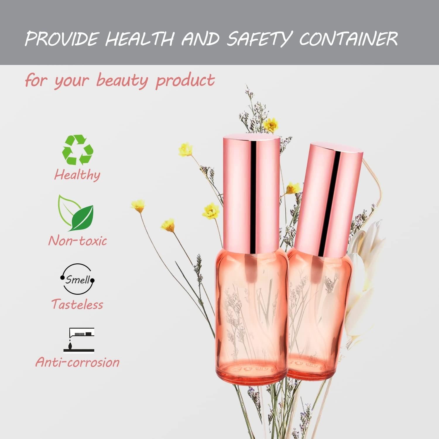 Paquete de 6 Botellas Spray de Vidrio Rosa 30 ml DMuuuDM