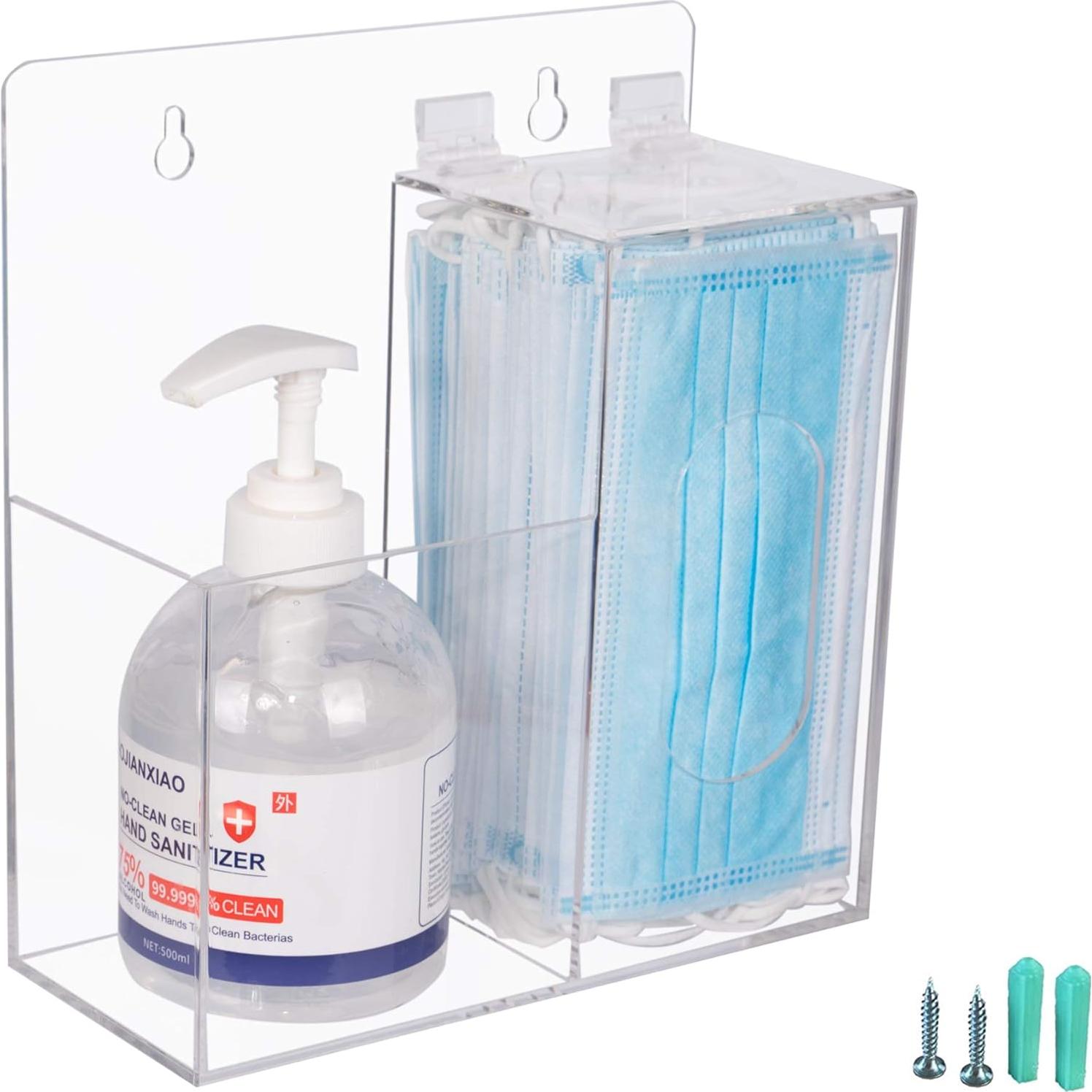 Dispensador de Mascarillas y Desinfectante Aphbrada 2 Compartimentos