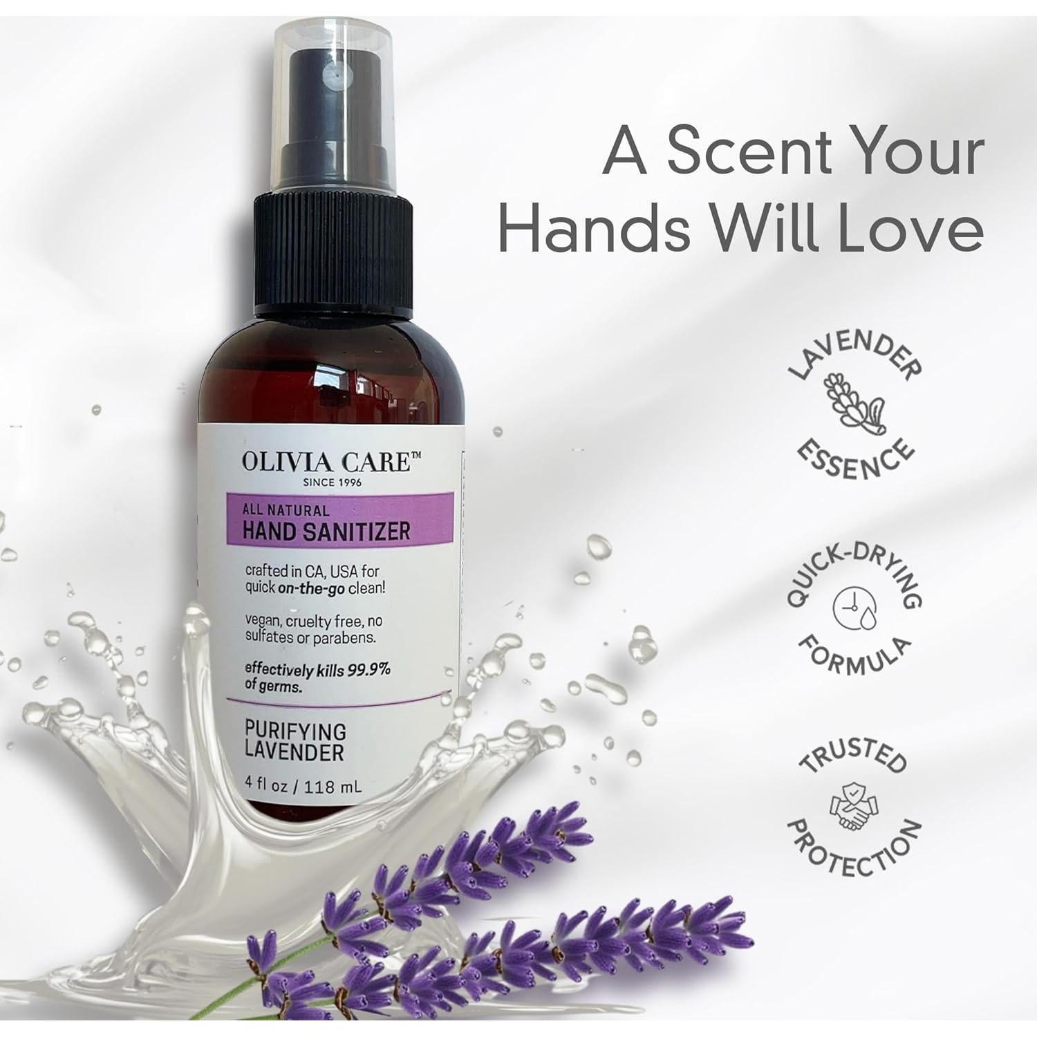 Desinfectante de Manos Olivia Care 118 ML con Aceites Esenciales