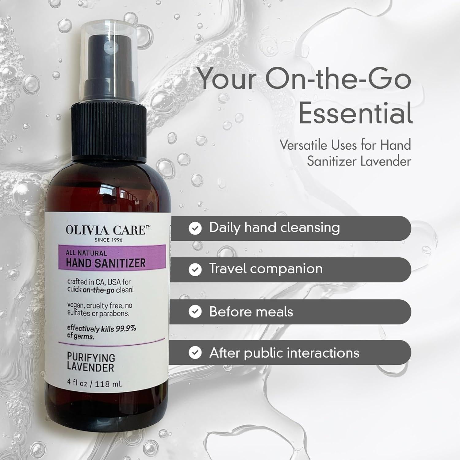 Desinfectante de Manos Olivia Care 118 ML con Aceites Esenciales