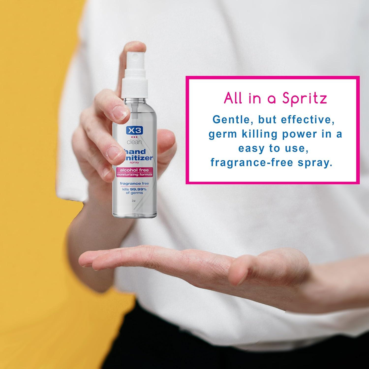 Spray Desinfectante de Manos X3 Clean 59 ml Sin Alcohol Pack 4