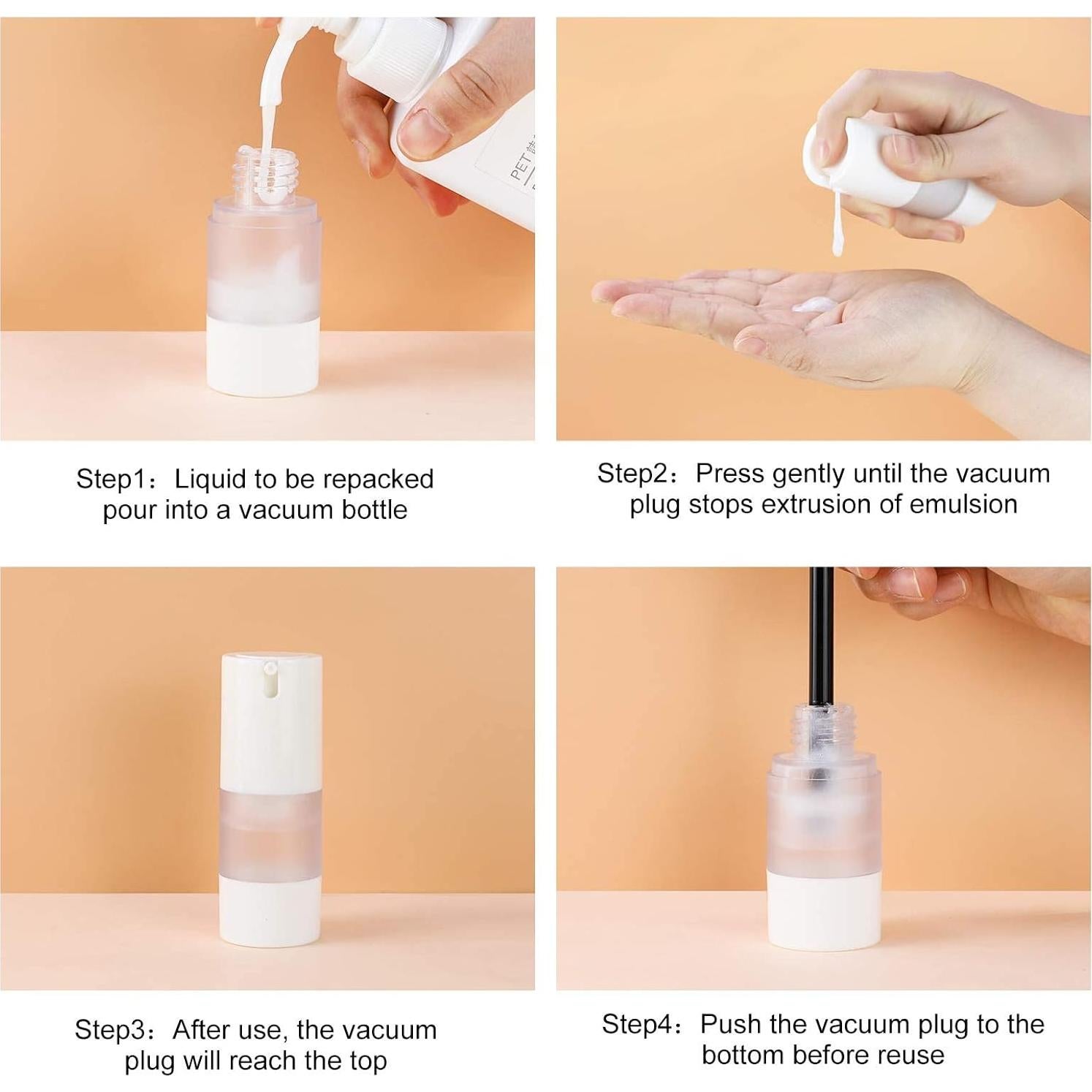 Botellas Vacías Refill Airless Longway 50ml - Pack de 6