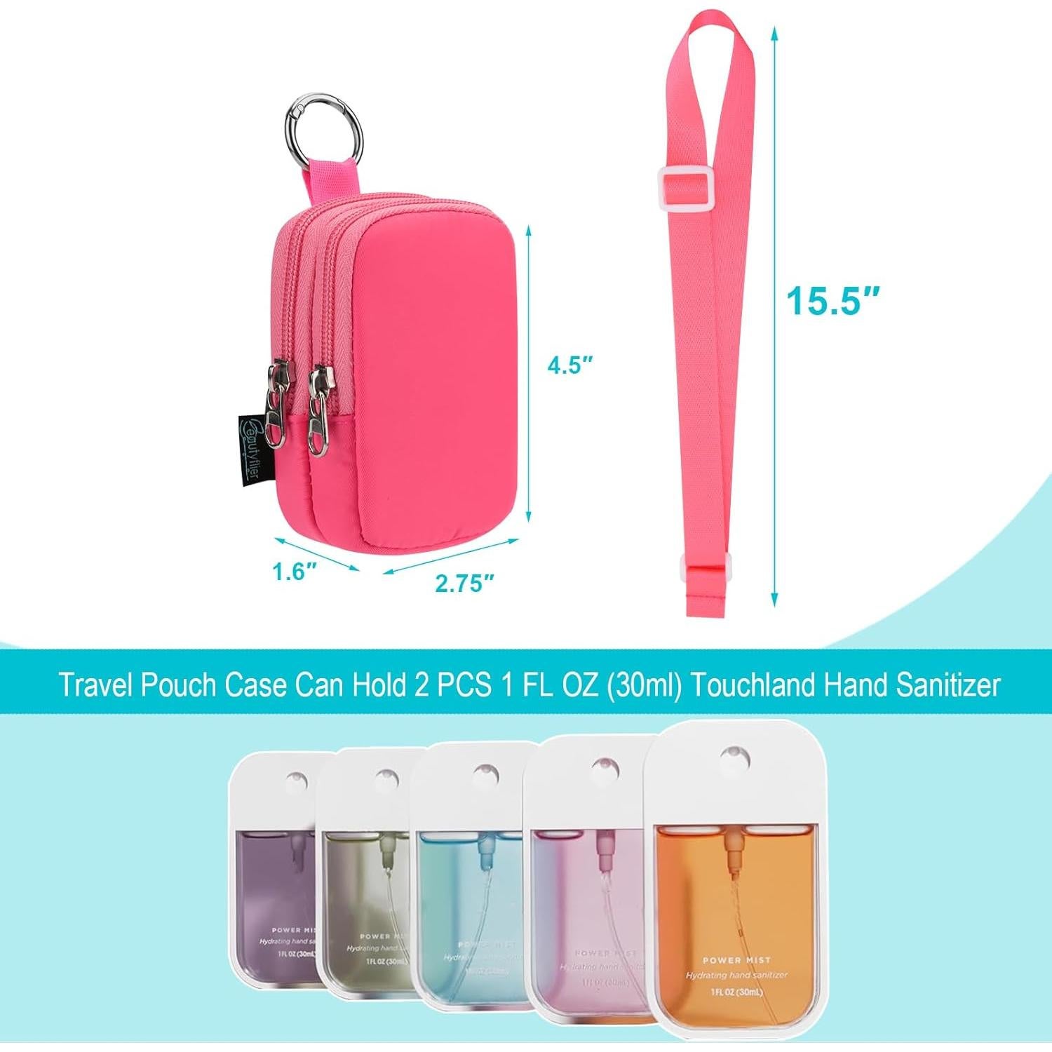 Estuche Doble Bolsillo Beautyflier para Spray Desinfectante 30ml