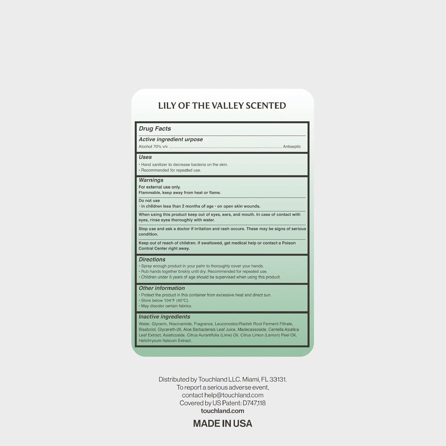 Desinfectante de Manos Touchland Gentle Mist 30ml Aroma Lirio