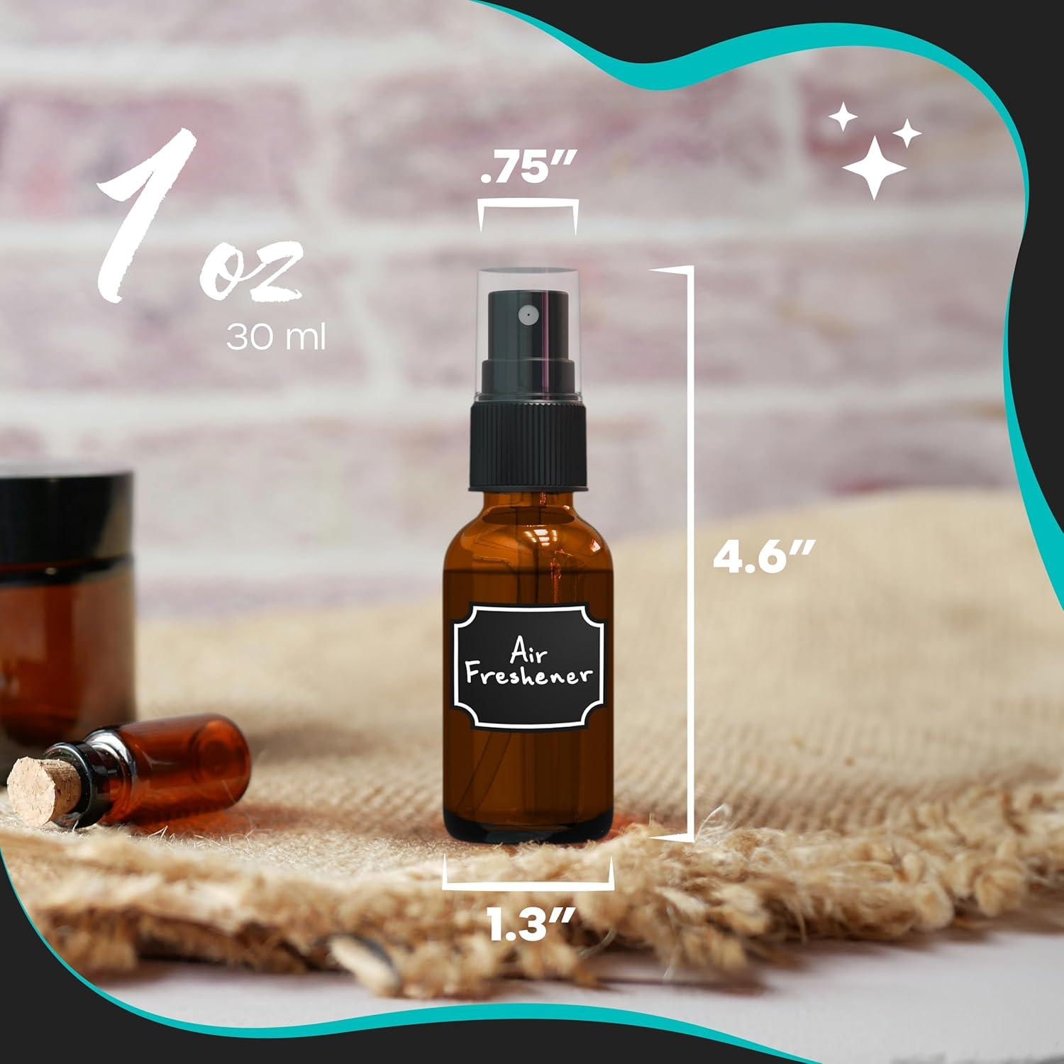 Set de 48 Botellas de Spray de Vidrio Ámbar Nevlers 1oz