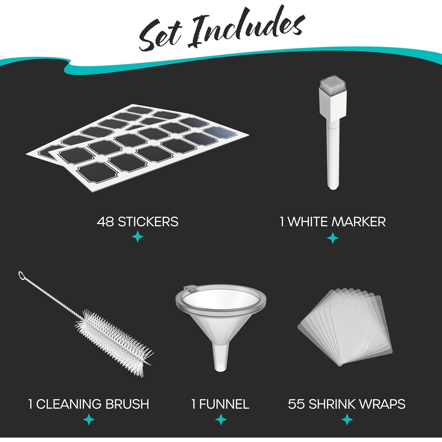 Set de 48 Botellas de Spray de Vidrio Ámbar Nevlers 1oz