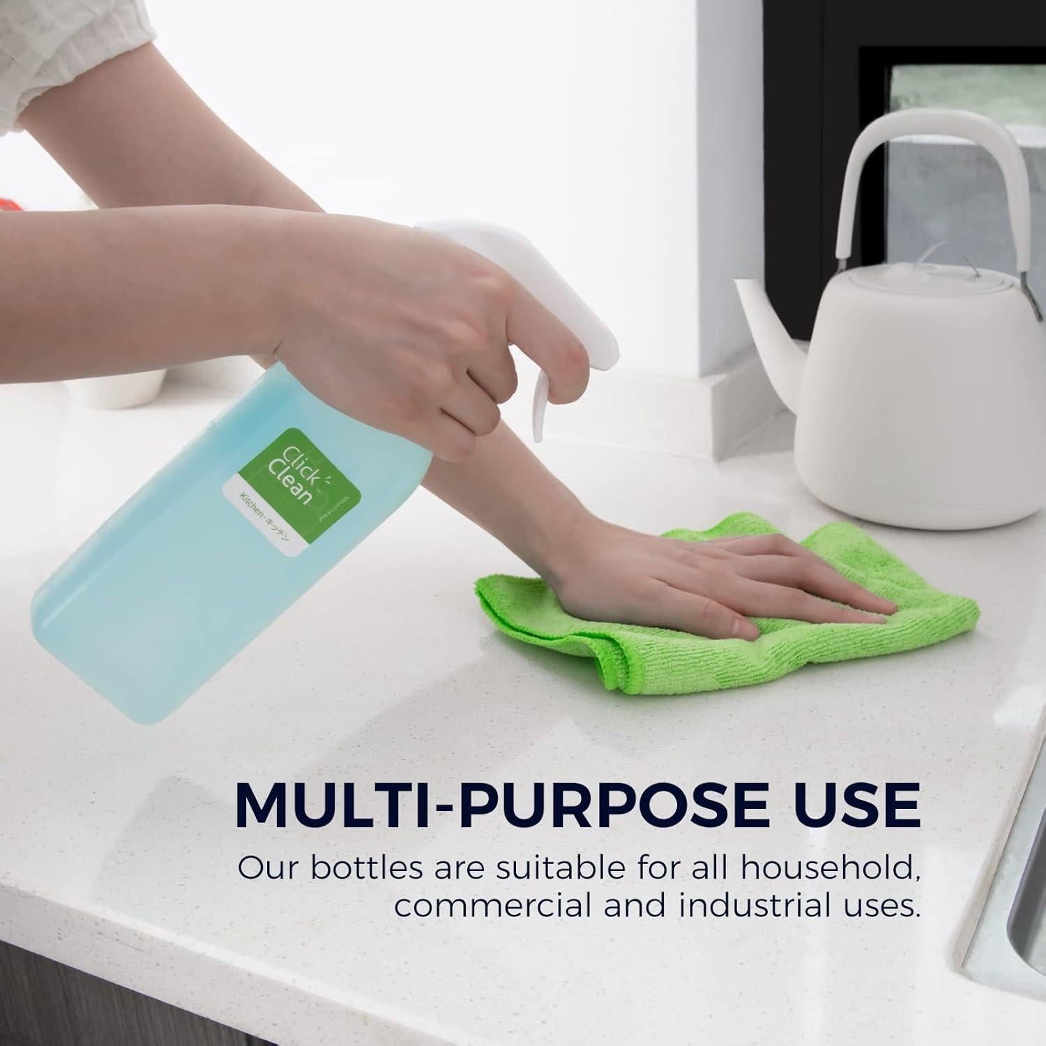 Botellas de Spray CLICK CLEAN 500 ml, Paquete de 2 con Etiquetas