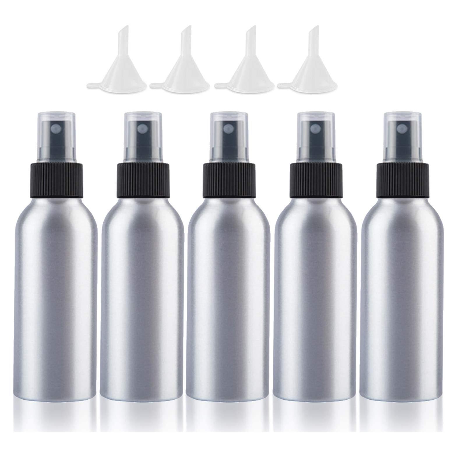 Juego de 5 Botellas de Spray Aluminio 100ml Reutilizables