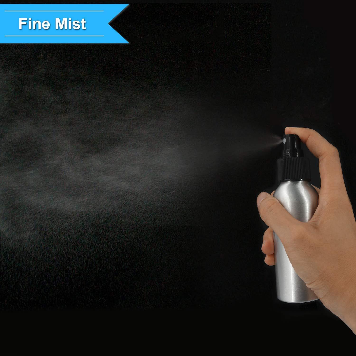 Juego de 5 Botellas de Spray Aluminio 100ml Reutilizables