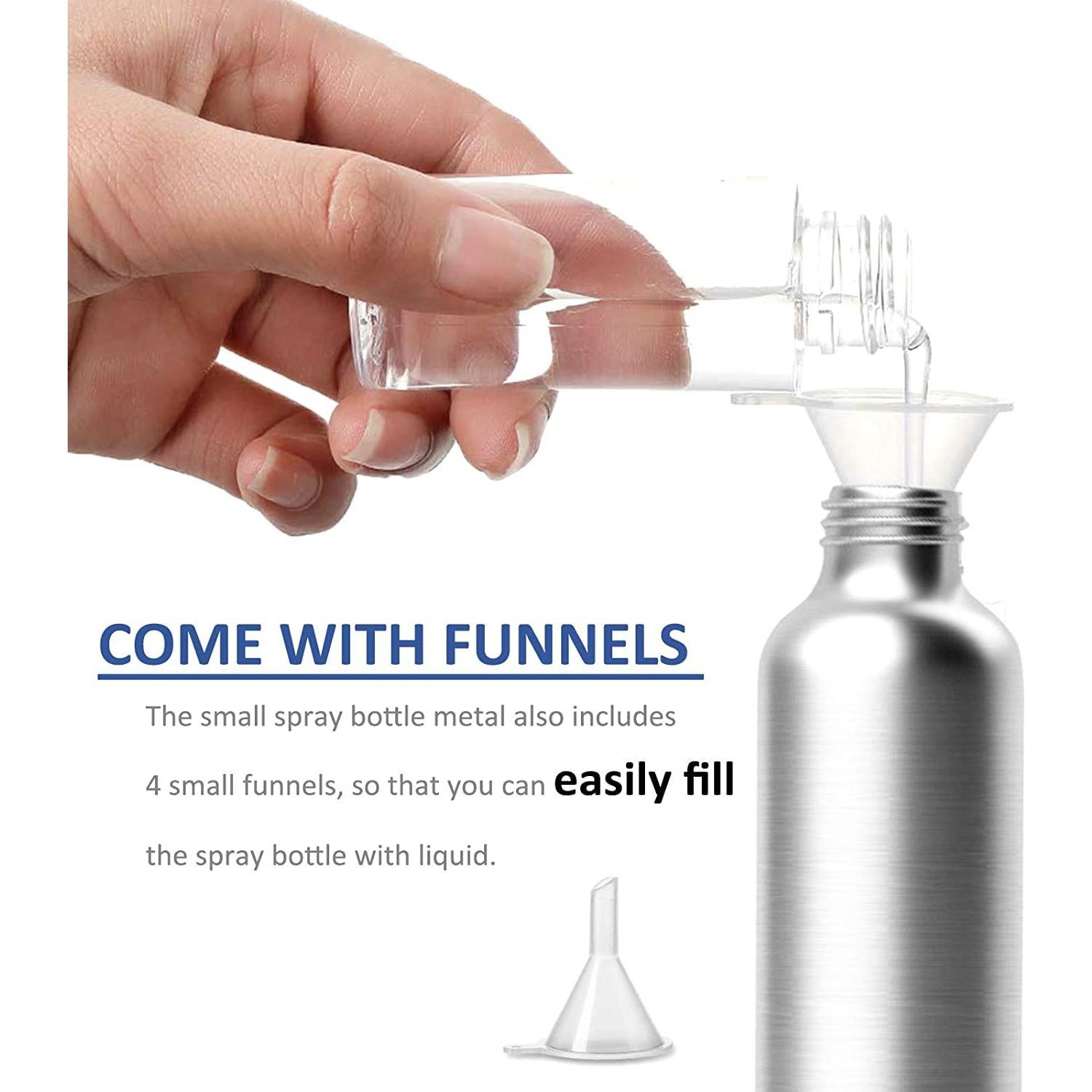 Juego de 5 Botellas de Spray Aluminio 100ml Reutilizables