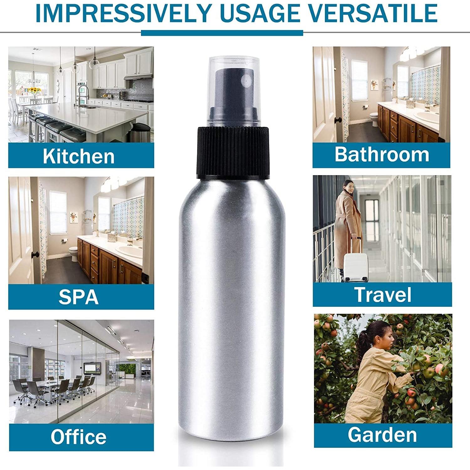 Juego de 5 Botellas de Spray Aluminio 100ml Reutilizables