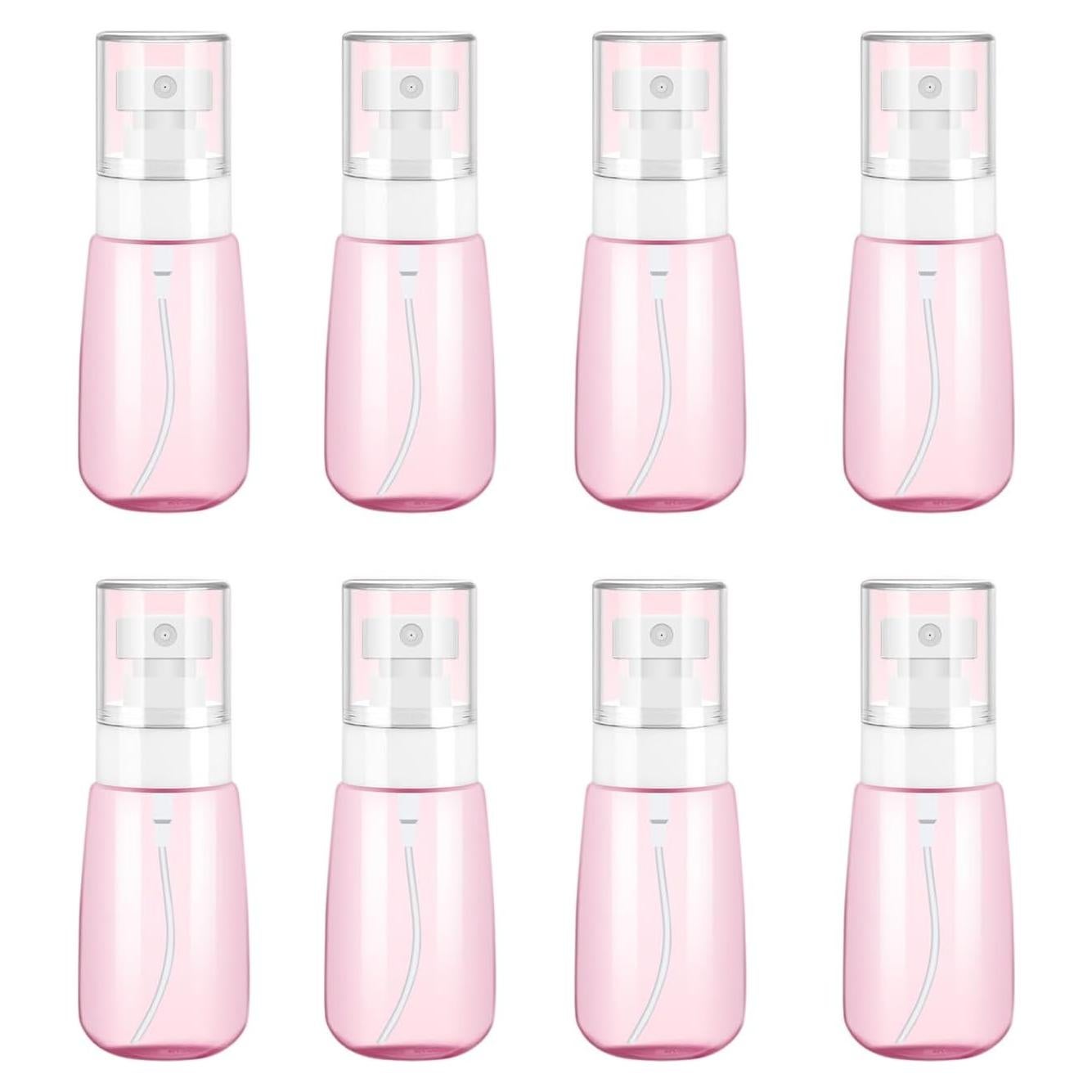 8 Botellas Spray de Viaje 60ml Doromy Rosa Reutilizables