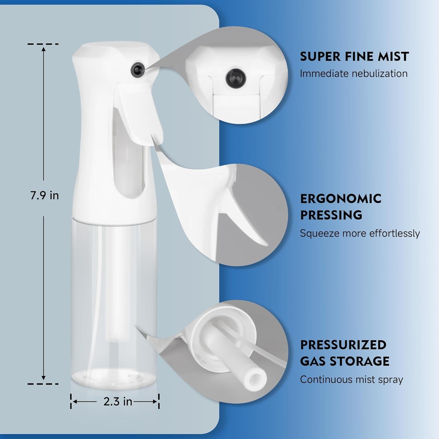 Botella Spray Continuo HPPFFY 200ml Blanca para Cabello y Plantas