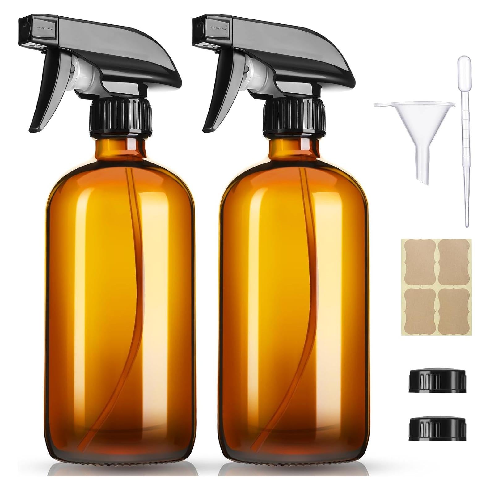 Botellas de Spray de Vidrio Ámbar 16oz GIVAMEIHF - Paquete de 2