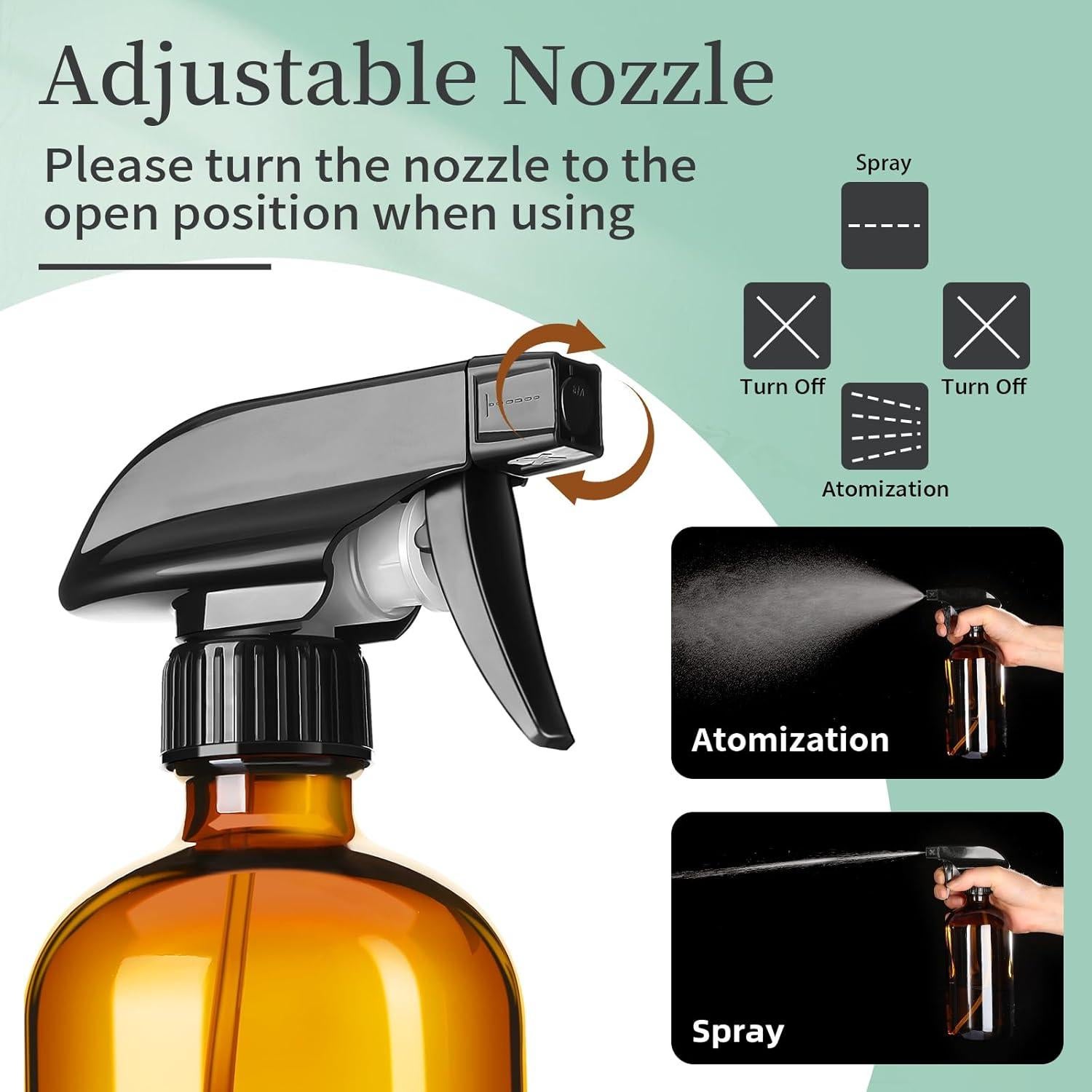 Botellas de Spray de Vidrio Ámbar 16oz GIVAMEIHF - Paquete de 2