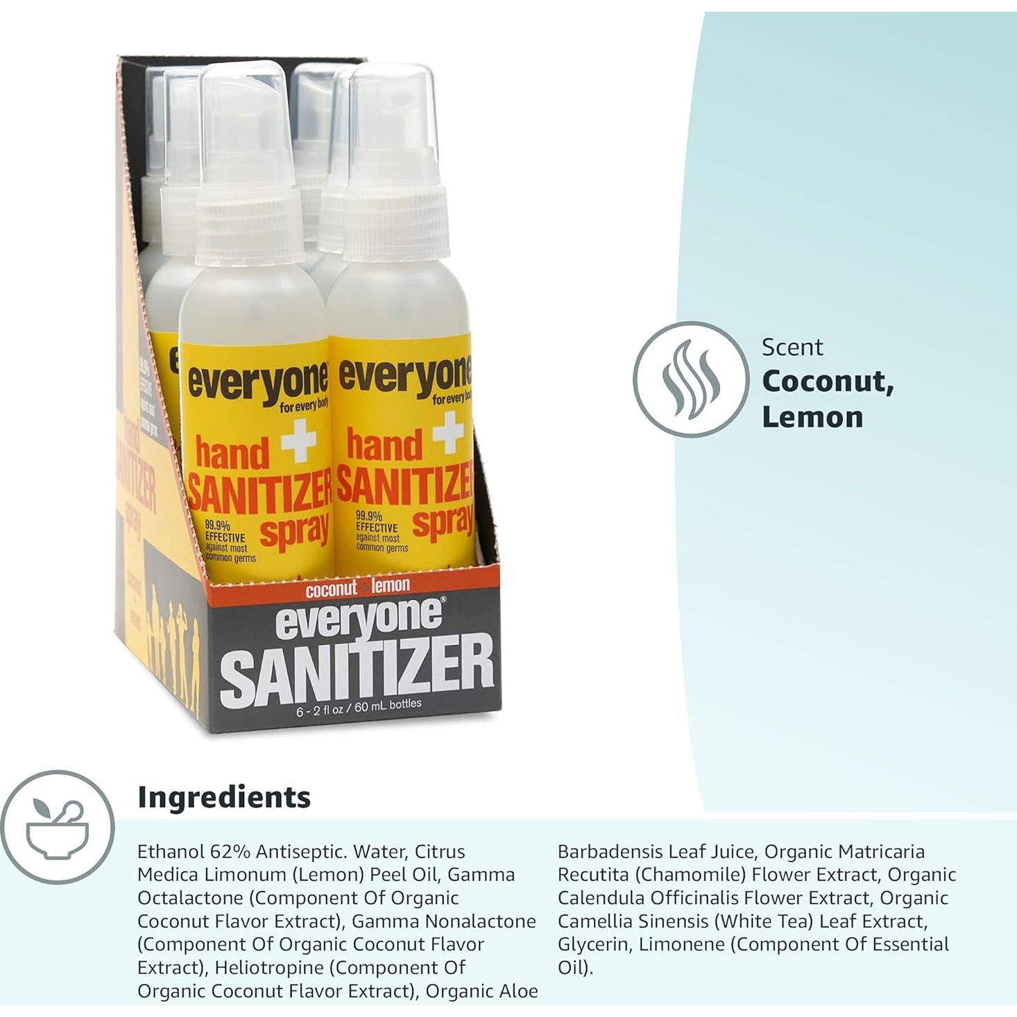 Desinfectante de Manos Everyone Coco y Limón 59 ml x6