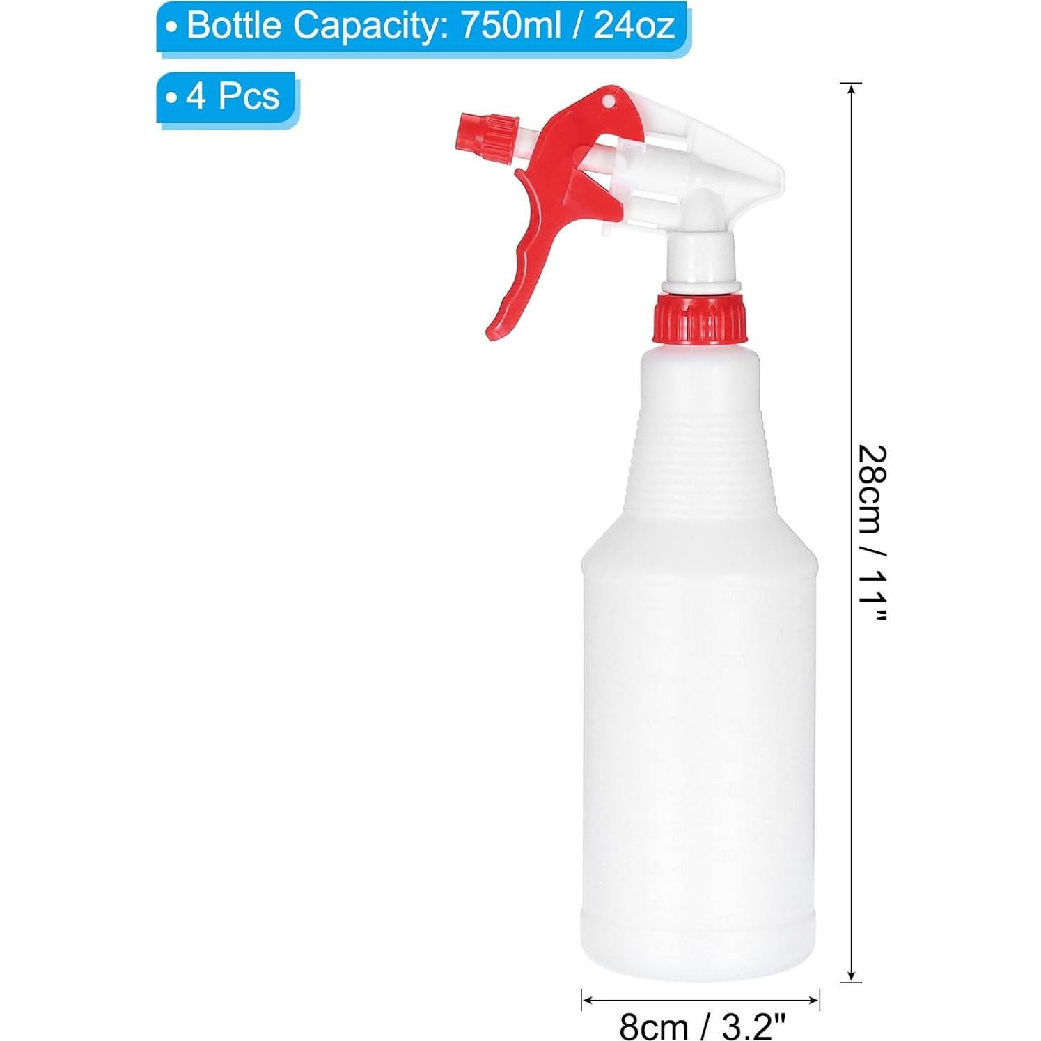 Botellas de Spray de Plástico PATIKIL 750ml 4pcs Ajustables