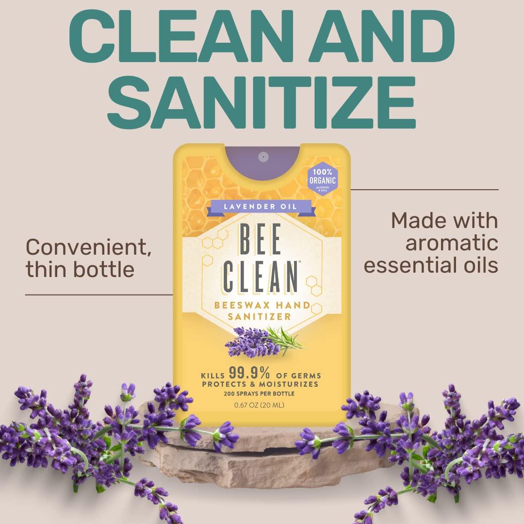 Desinfectante de Manos Bee Clean Orgánico Spray Lavanda 4 Unidades