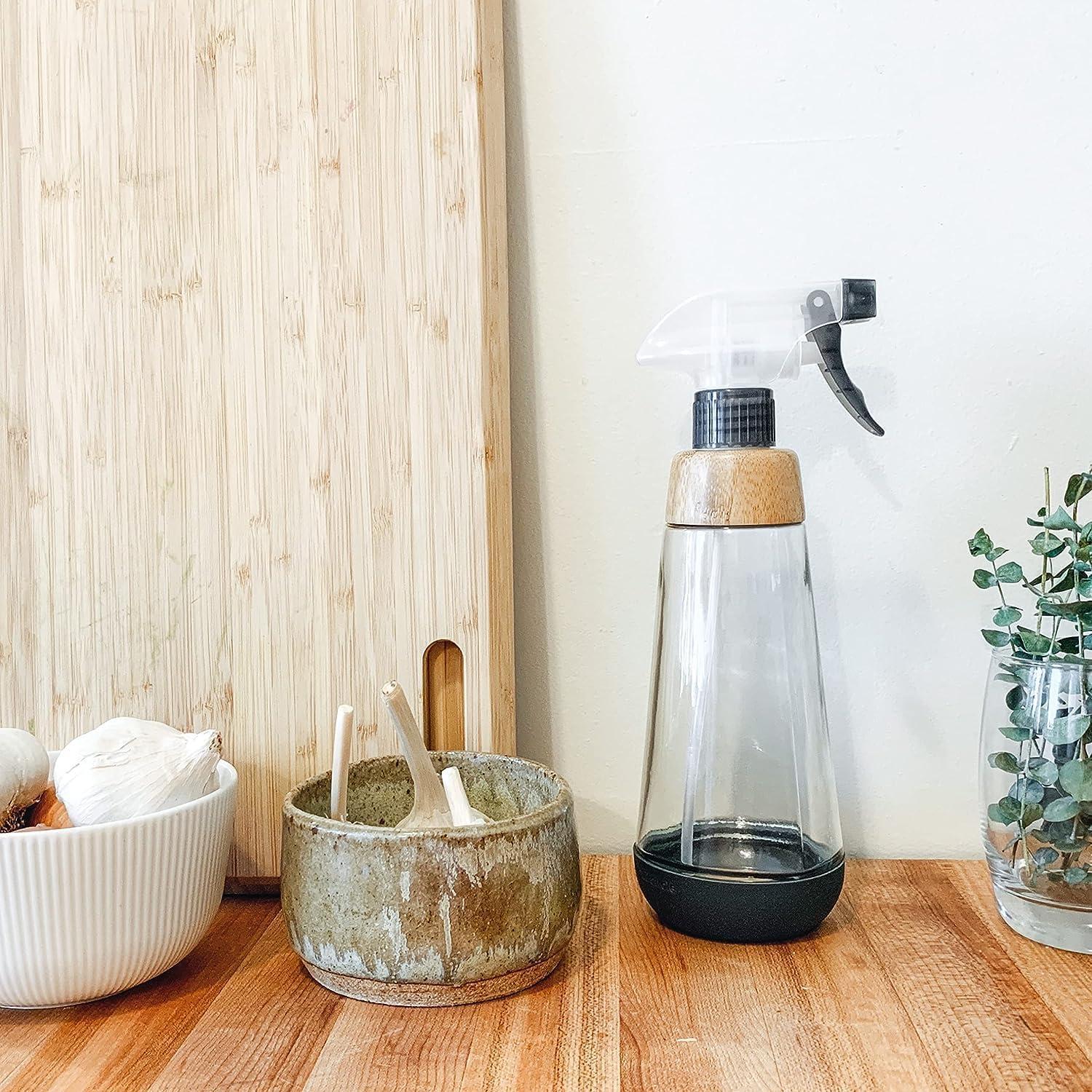 Botella de Spray de Vidrio Reutilizable Full Circle 473ml Gris