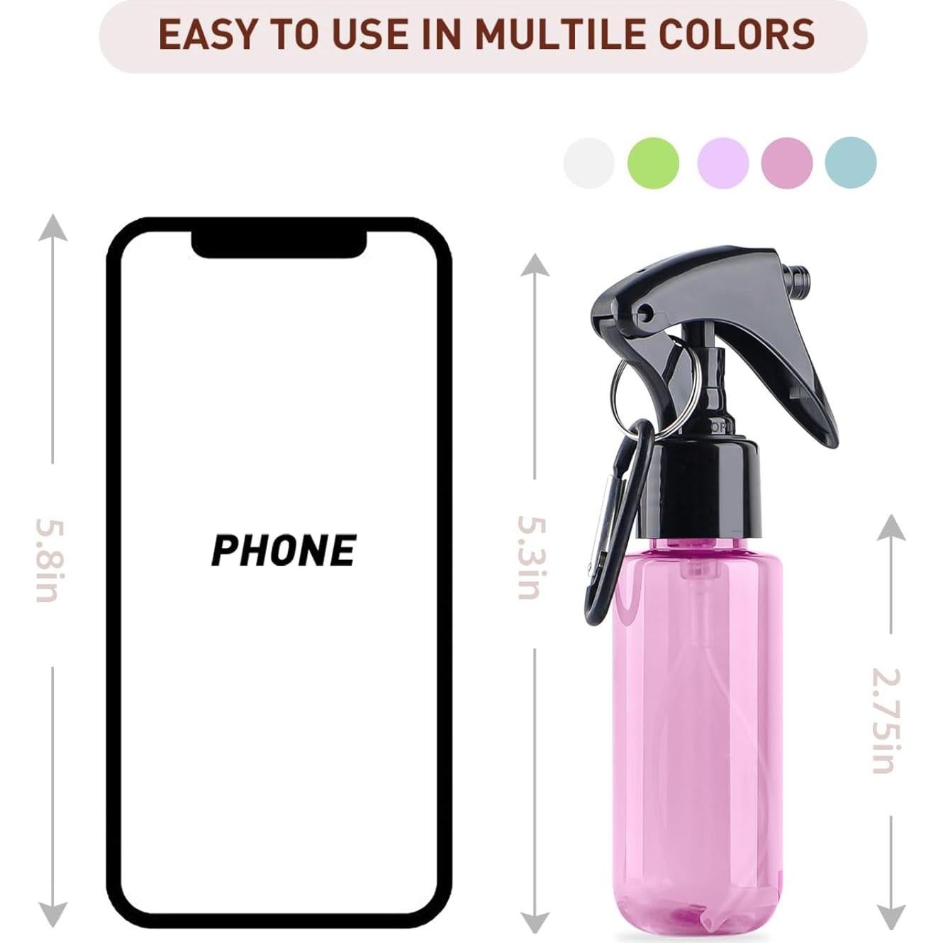 Botella de Spray Mini 50ml TANSHINE 5pcs Colorida Portátil