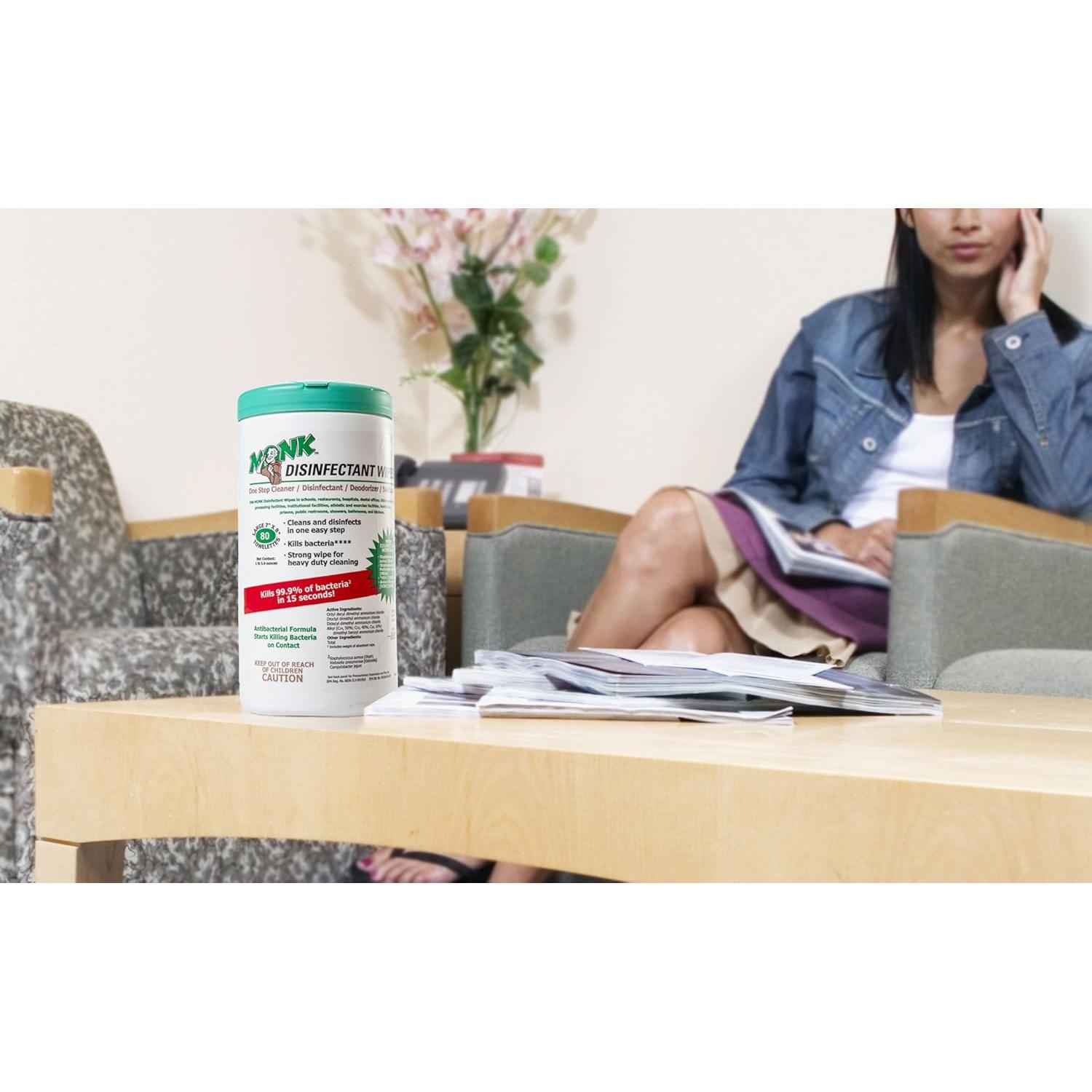 Toallitas Desinfectantes Monk Dreumex, 12 Paquetes de 80 Unidades