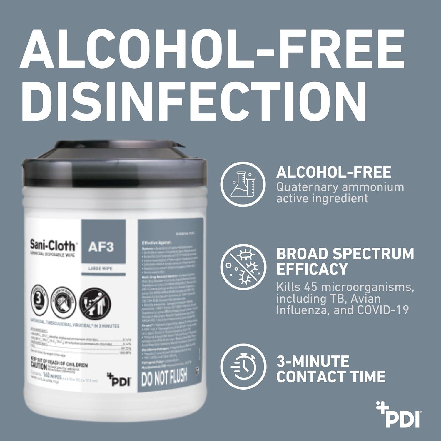 Toallitas Desinfectantes Sani-Cloth AF3 Sin Alcohol 160 Unidades