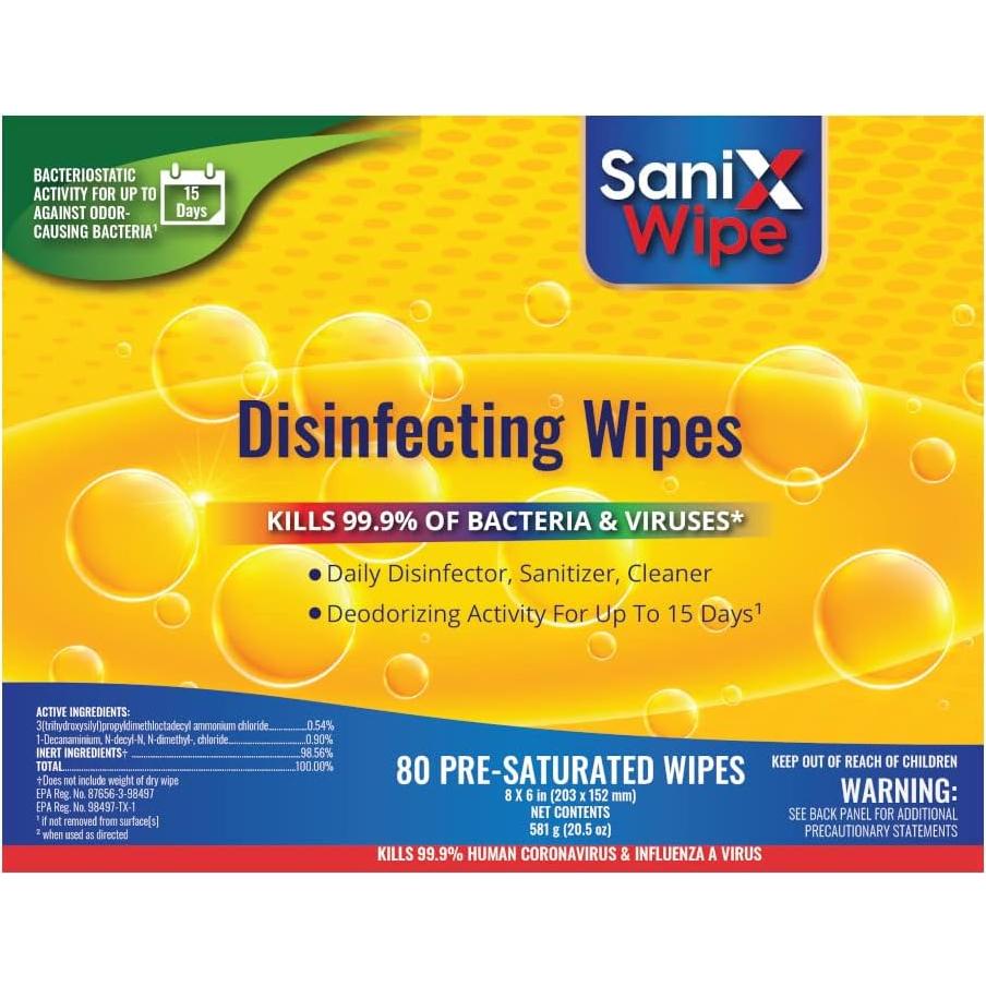 Toallitas Desinfectantes SaniX 80 Ct 8-Pack 4 en 1