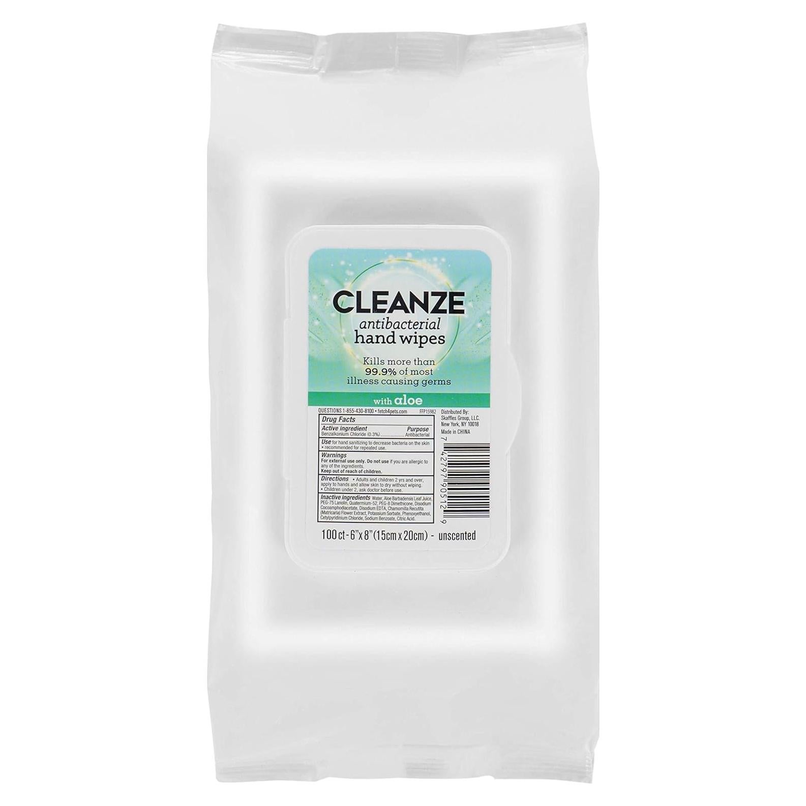 Toallitas Desinfectantes Cleanze 100 Unidades Sin Fragancia